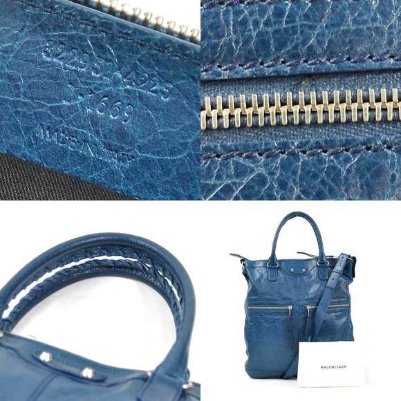 Balenciaga Leather 2Way Bag Blue - Picture 3 of 3
